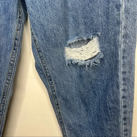 PRINCESS POLLY Balloon Leg Distressed Denim Size 2 Jeans - Picture 7 of 16